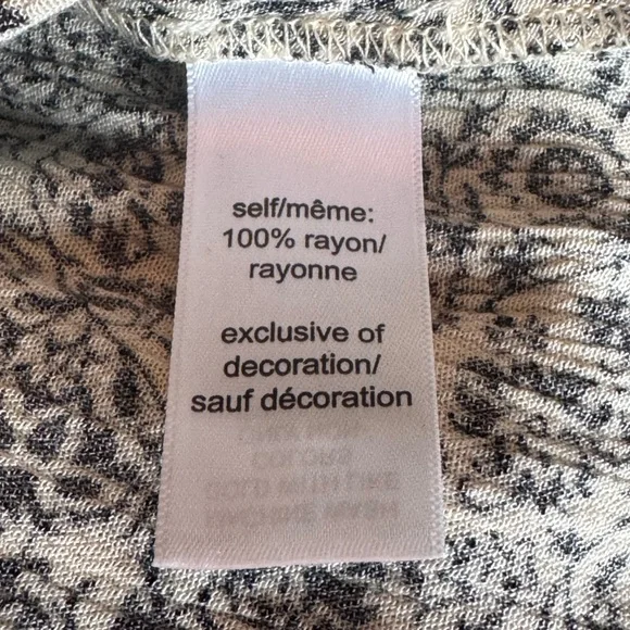 Maurices Black and Cream cold shoulder boho hippie Patterned Blouse M - Picture 9 of 9